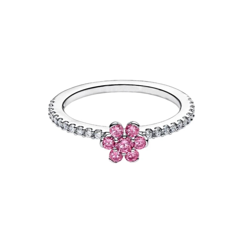 2026 Summer New 925 Silver Ocean Wave Ring Flower Love Women's Ring Fashion DIY Jewelry Gift