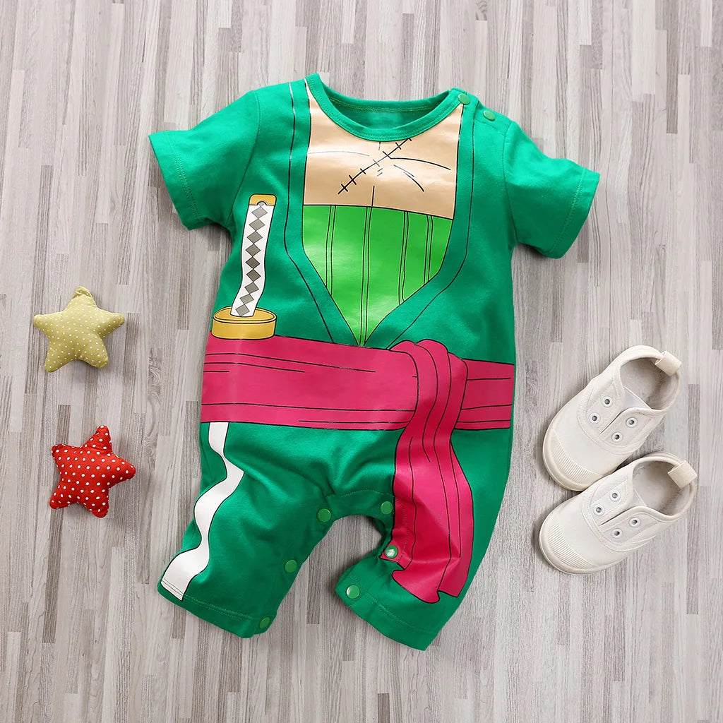 Baby Romper 100% Cotton Summer Short Sleeve Anime Cosplay Costume Soft Infant Jumpsuit Newborn Boy Girl One-Piece Bodysuit 0-18M