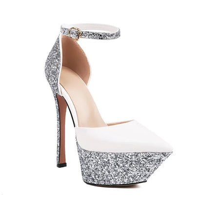 Brand Design Shiny Gold Women's Sandals New Sexy 15cm High Heels