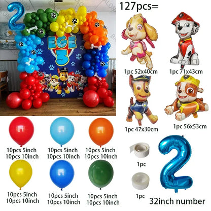 1set Paw Patrol Balloons Kids Birthday Party Supplies Cute Cartoon Anime Patrol Canine Theme Party Decoration Chase Toy Gifts