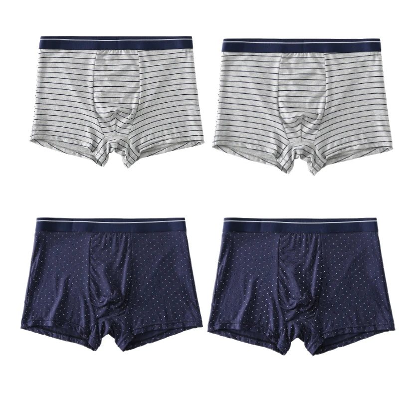 4pcs Men's Boxer Underpants Cotton Homme Panties Men Underwear Shorts Elastic Breathable Fashion Sexy Set Male Boxershorts Soft