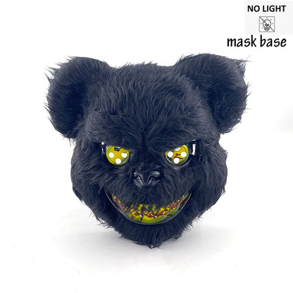 Novelty LED Bloody Furry Bunny Rabbit Bear Mask Realistic Scary Horror Killer Adult Masquerade Cosplay Costume Accessory