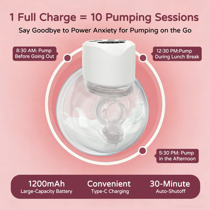 Electric Wearable Breast Pump - 4 Modes 9 Levels, Ultra-Quiet BPA-Free Hands-Free Portable 24mm Flange for  Breastfeeding