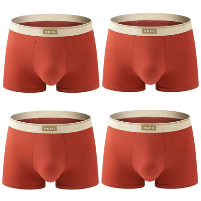 4pcs Men Underwear BoxerShorts Hombre Panties Man Breathable Underpants Sexy Sports Comfort U Convex Male Boxers Large Size 4XL