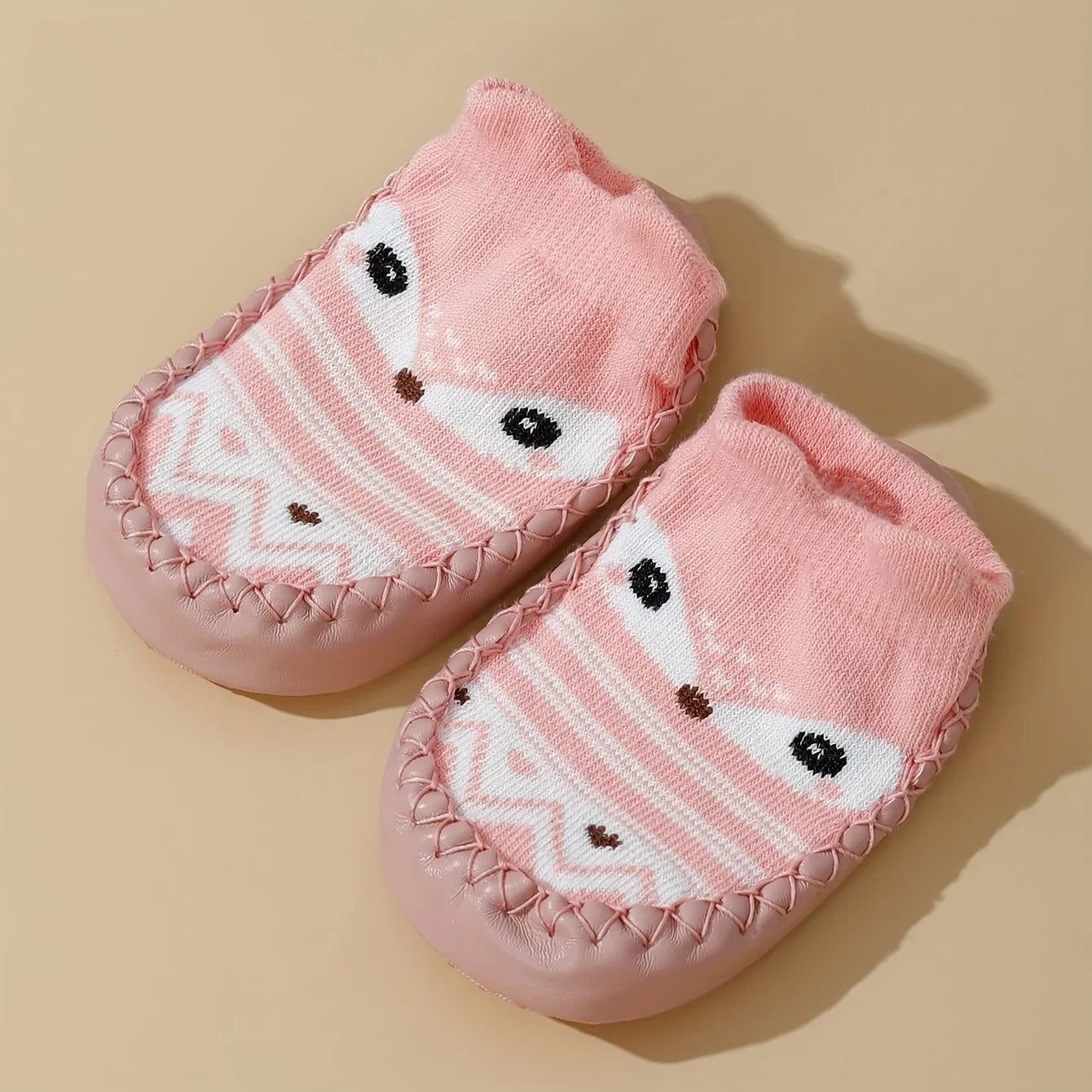 1 Pair Spring Autumn Cartoon Cute Baby Toddler Anti-Slip Dot Glue Boat Socks, Suitable for Indoor Outdoor, Daily Wear, Ideal for Learning to Walk Children
