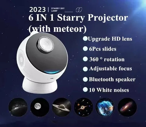 12 IN 1 Galaxy Star Projector with Meteor Bluetooth 360° Rotation Starry Sky Projector Night Light for Kids Gift Room Decor Lamp
