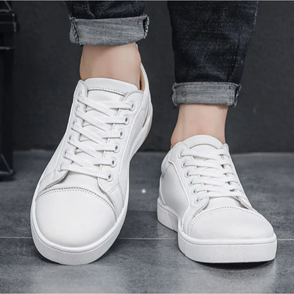 Men's Red Soled Casual Shoes Four Seasons Minimalist Board Shoe Mens Spring and Autumn Genuine Leather Sports Shoes Sneakers