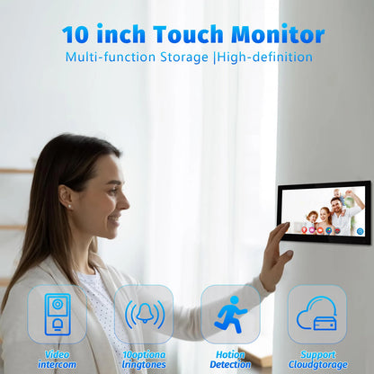 Tuya WiFi Video Intercom with 7'' HD Display, Dual-Mode Night Vision & Waterproof Design, Video Door Bell for Villa/Gate