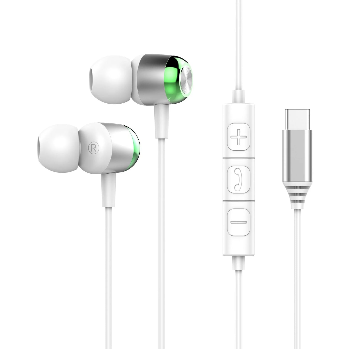 EARDECO TypeC/3.5mm Wired Headphones with Mic Volume Control Music Headset with Bass Phone Earphones for Samsung Huawei Xiaomi