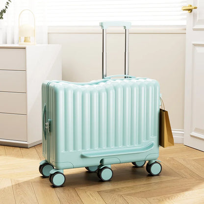 New Child Riding Suitcase Luggage with Password Lock 6 Wheel Spinner Easy Travel Companion TSA Approved Suitcases Set Travel Bag