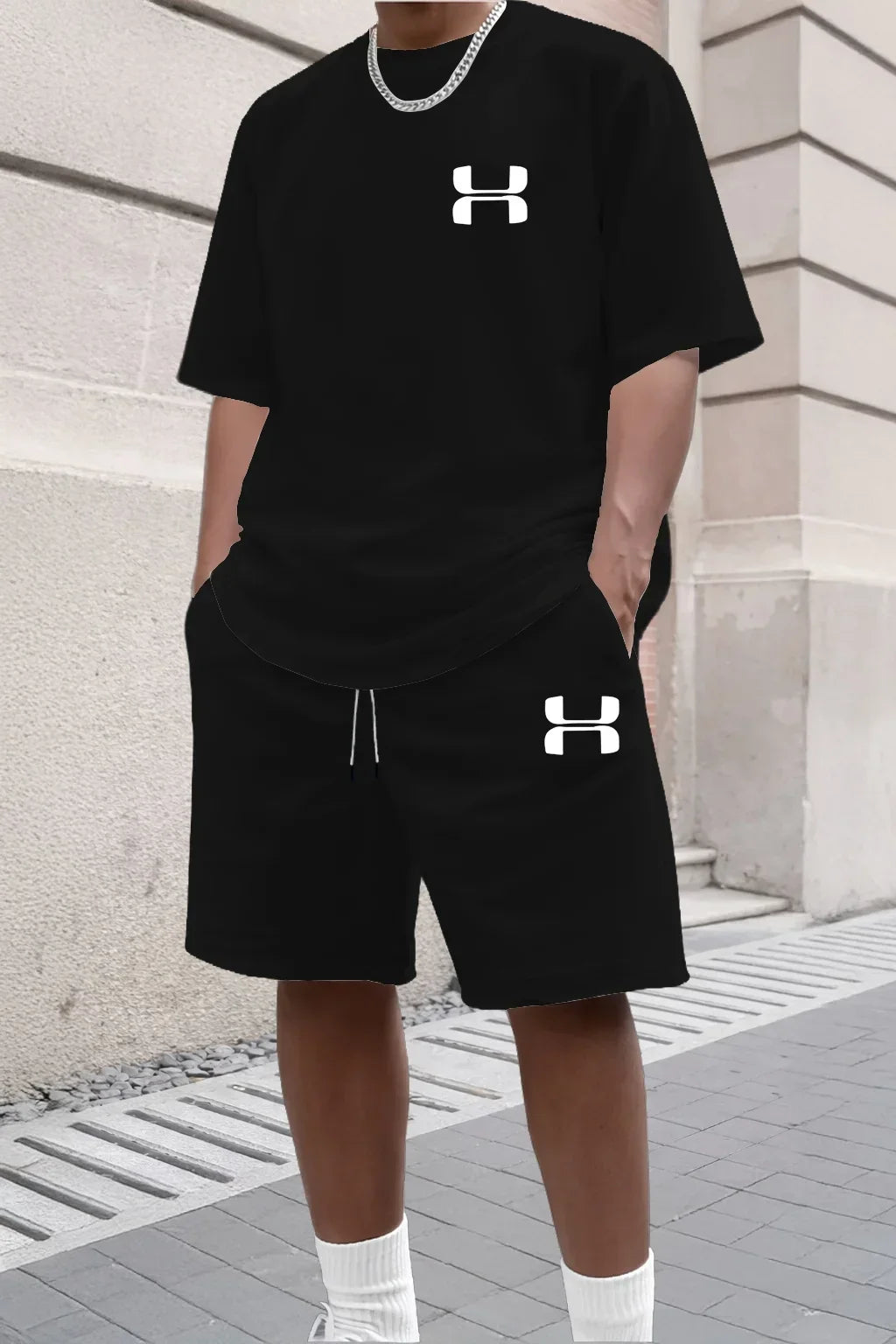 Men's Sporty Suit Set Short Sleeve T-shirt And Sports Shorts Two Piece Casual Suits Summer Breathable Outdoor Athletic Outfit