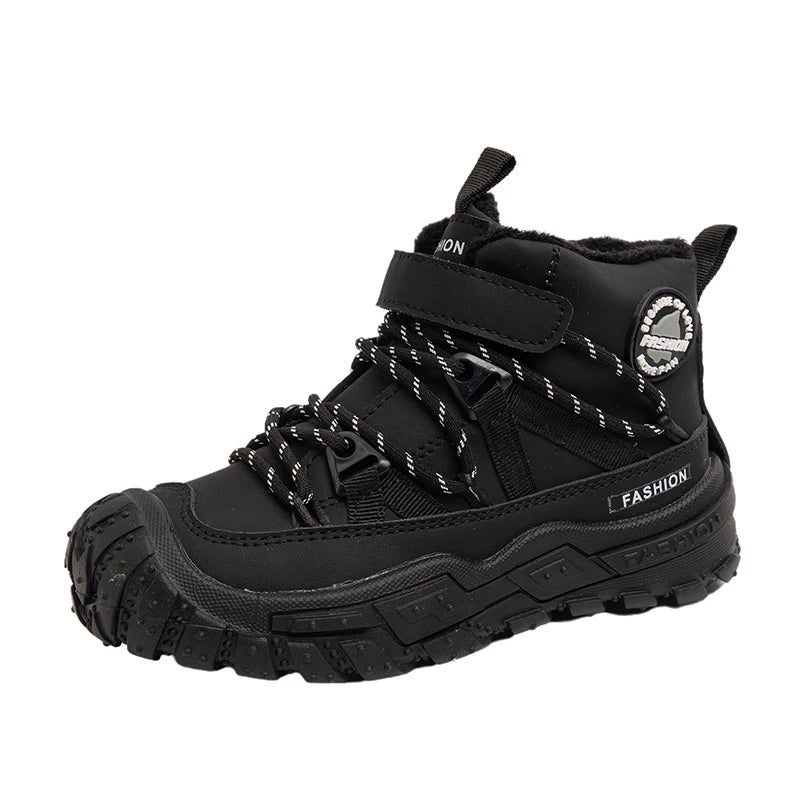 Kids Sneakers Anti-slip Wear-resistant Hiking Shoes for Children Boys Winter Outdoor Sports Shoes Warm Cotton Snow Boots for Kid