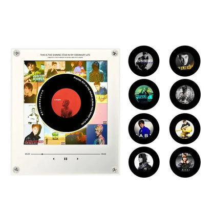 Transparent Acrylic NFC Music Rotating Disc Magnetic Refrigerator Sticker Luminous Night Light Sensor Automatic Player Gifts
