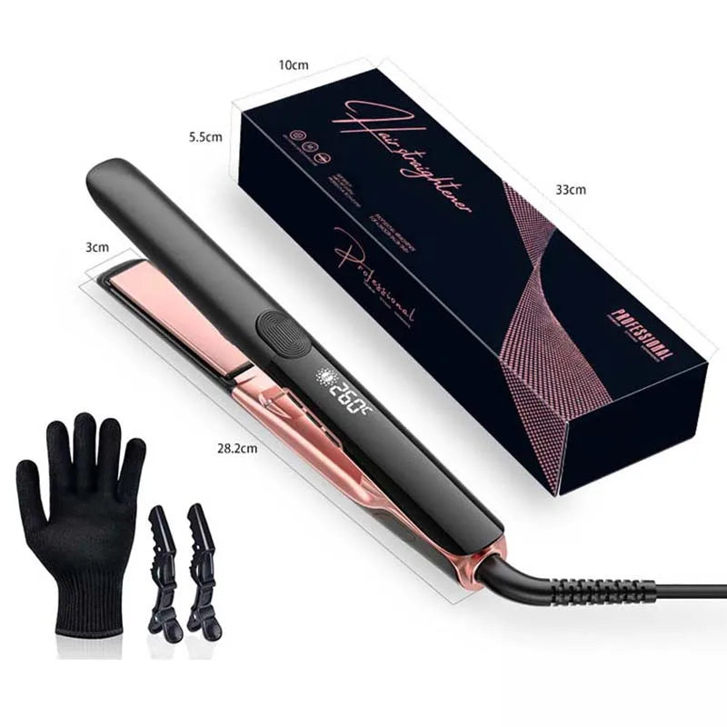 Professional Electric Ceramic Hair Straightener Flat Iron LCD Display Fast Heating Styling Tool for Household Salon Use