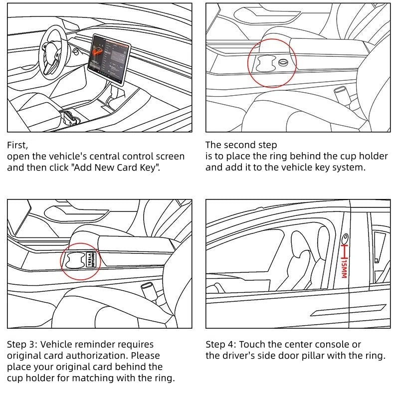 Tesla NFC Ring Waterproof Ceramic Ring Replace Car Key Card Key For Made With Original Card Chips For Tesla Model 3 Model Y