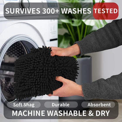 Toilet Rugs U Shaped Washable Bathroom Mat Extra-Soft Plush Rug Chenille Microfiber Super Absorbent Shaggy Machine Wash & Dry