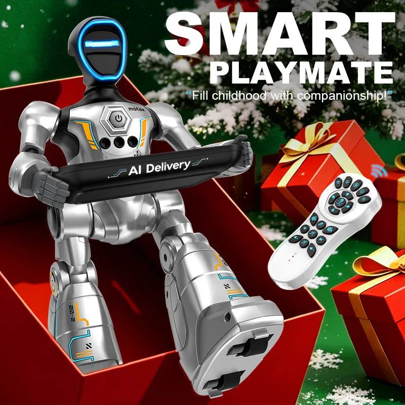 Ai Intelligent Remote Control Robot Programmable Early Education Voice Control Interactive Companion Delivery Robot Toy Gifit