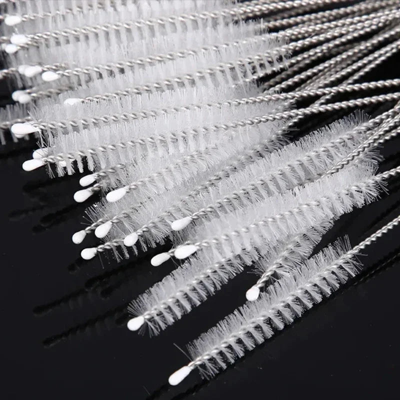 100-1PCS Straw Cleaning Brush Reusable Tube Pipe Cleaner Stainless Steel Nylon Long Drinking Straws Brushes For Baby Cup Bottles