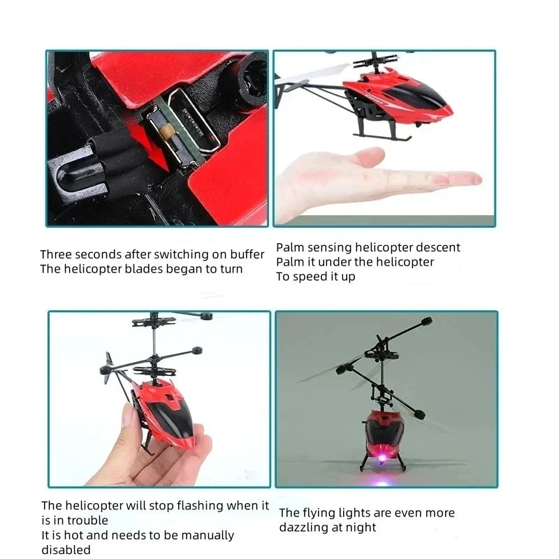 Mini Induction Hover Drone Rechargeable Flying Helicopter Safe Fall-Resistant Toy Gift for Children