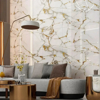 10PCS 3D Marble Effect Tile Stickers Waterproof Self Adhesive Wall Panels for Bathroom Kitchen Floor Renovation and Home Decor