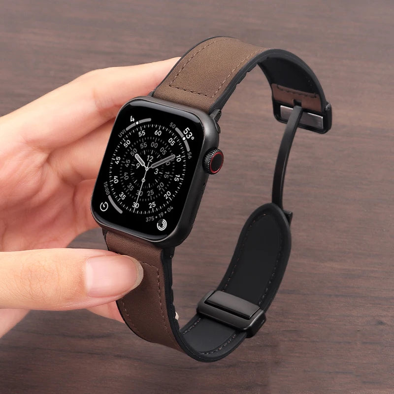 Genuine Leather Strap for Apple watch band 11 46mm 42mm 44mm 40mm 45mm 41mm bracelet iWatch series 10 9 8 7 SE3 ultra 3 2 49mm