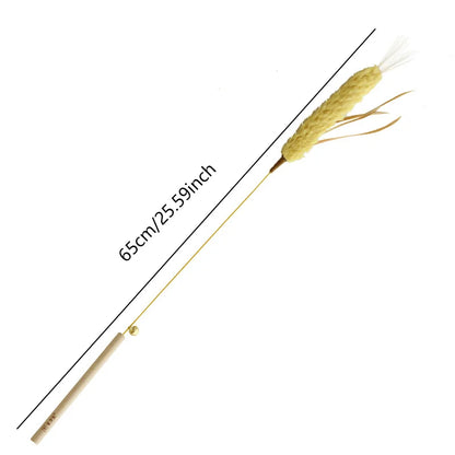 Cat Barley Teaser Wand Kitty Interactive Toy Wheat Ears Kitten Funny Feather Colorful Rod Teaser Wand Pet Cat Supplies Accessory