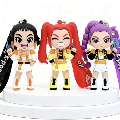Kpop Rumi Keychain Kpop Group Rumi Mira Zoey Anime Character Keychains Backpack Pendant Charms Keyring Party Favor Gifts
