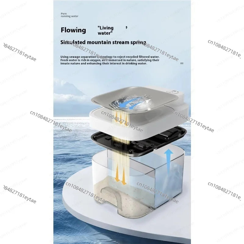 3L new cat automatic fountain, wireless sensor APP control, constant temperature sewage separation