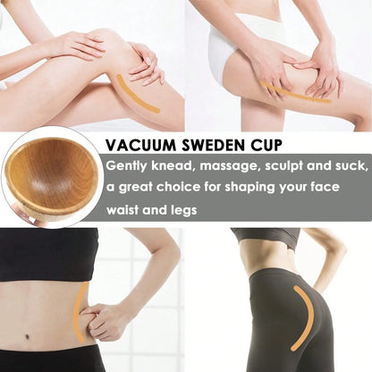 1pc Wooden Handheld Massage Cup, Wooden Swedish Cup Massage Tool, Wood Massager Trigger Point Release for Body Sculpting Gua Sha