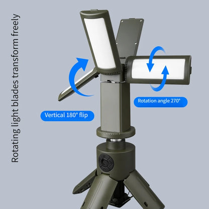 Telescopic Camping Light, Rechargeable Led Multifunctional Lantern, Cordless Dimmable Work Site Lighting, Camping Tent Light, Portable Power Supply (Green) Camping Light