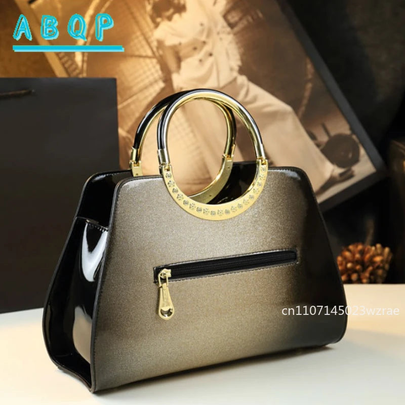 ABQP New Women's Handbag Large Capacity Shiny Fashionable Women's One-shoulder Crossbody Luxury Brand 3D Flower Women's Bag