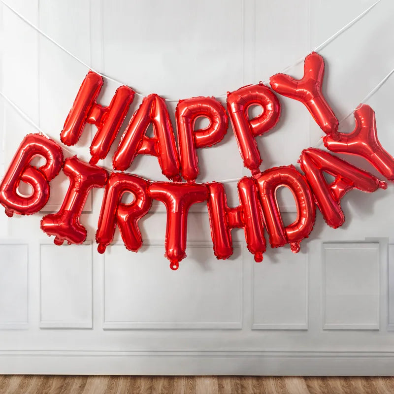 16inch Happy Birthday Decoration Balloons Pink Blue Letter Foil Ballons Set Birthday Party Decor Air Globos Balony Anniversaire