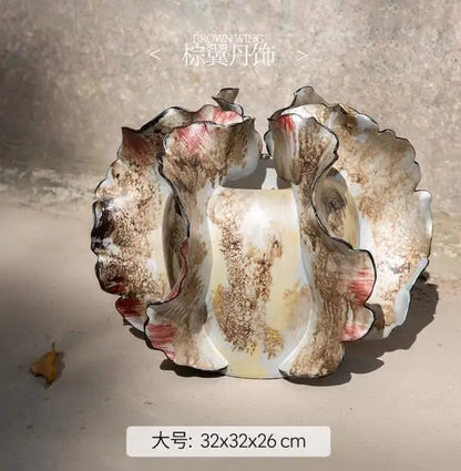 Art Ceramic Vase Desktop Ornament Flower Arrangement Artistic Flower Vessels Hydroponic Vases Decorative Vase Dried Flower Vases