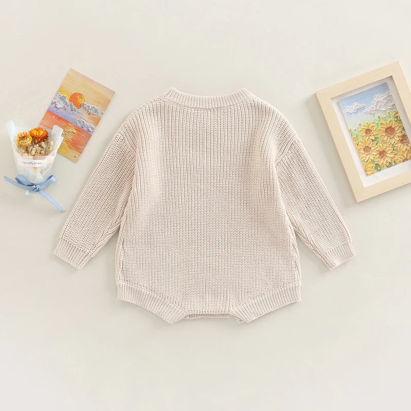 0-2Y Knitting Newborn Baby Girl Boy Spring Autumn Clothes Cute Long Sleeve Sweater Romper Jumpsuit Casual New born Outfits