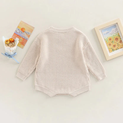 0-2Y Knitting Newborn Baby Girl Boy Spring Autumn Clothes Cute Long Sleeve Sweater Romper Jumpsuit Casual New born Outfits