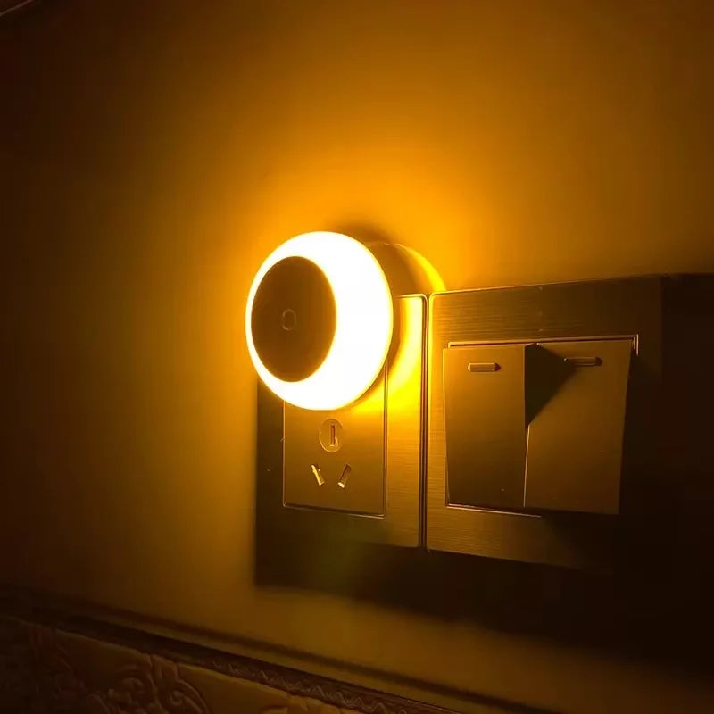 Intelligent Motion Sensor Night Light Auto On/Off Wireless Night Light LED Plug-in Wall Lamp Bedroom Bedside Lamp Home Lighting