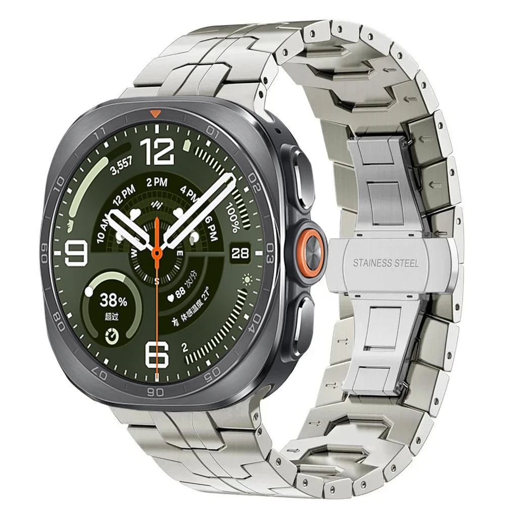 No Gap Stainless Steel Strap For Samsung Galaxy Watch Ultra 2-1/Ultra 2025 47mm High-end Bracelet Correa Galaxy Watch Metal Band