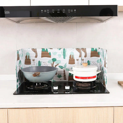 Foldable Kitchen Gas Stove Baffle Plate Kitchen Frying Pan Oil Splash Protection Screen Heat Shields Splatter Stove Shield Guard