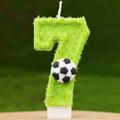 New 0-9 Number Birthday Candles Original Green Silk Football Birthday Cake Digital Party Anniversary Candle