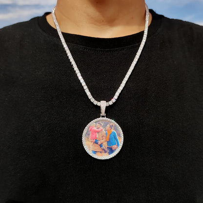 Custom Made Big Photo Medallions 18k Gold Necklace Pendant Iced Out Cuban Men Hip Hop Picture Jewelry Gift Can Free Custom Logo