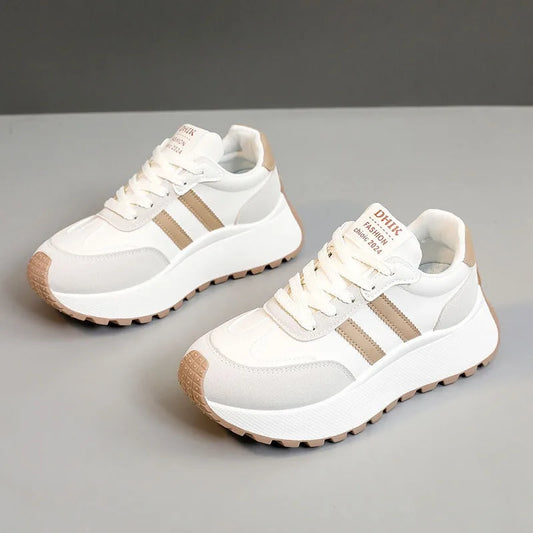 2026 Summer Thick-Soled Women Shoes Height-Increasing Women Sneakers Casual Skate Shoes Lace-Up Sports Running Shoes for Women