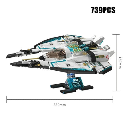 739PCS Space Wars Galaxy Starship Cruiser Building Blocks Interstellar Fighter Model High Tech Educational Toys Boys Kids Gift