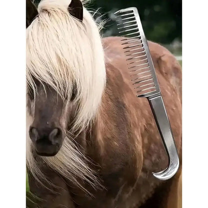 1Pcs Durable Thickened Tooth Horse Grooming Brush Aluminum Alloy Mane Tail Hair Comb Bristle Riding Brush Equestrian Supplies