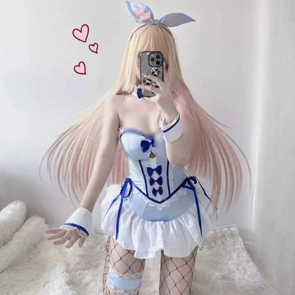 Anime My Dress Up Darling Kitagawa Marin Cosplay Costume Girl Blue Dress Cute Sexy Bunny Girl Uniform Halloween Clothes Outfit