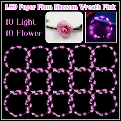 10-100Pcs LED Flower Headbands Light up Flower Headband Glow in the Dark Headband Wedding Party Music Festival Favors for Guest