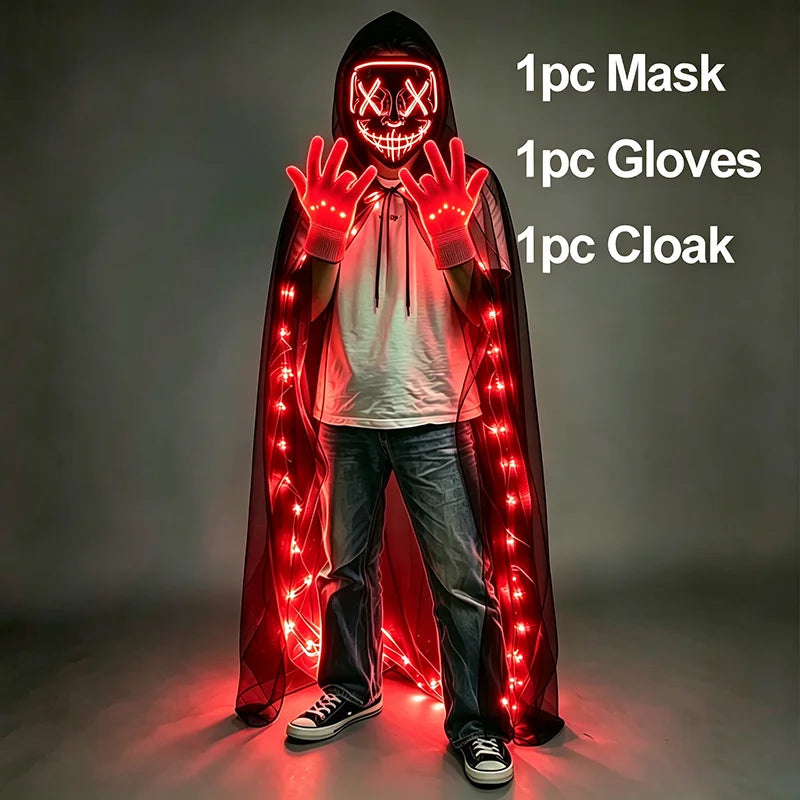 Wireless LED Purge Mask Halloween Horror Party Carnival Cosplay Costume Props Halloween Purge Masks 10 Colors LED Mask Men Women