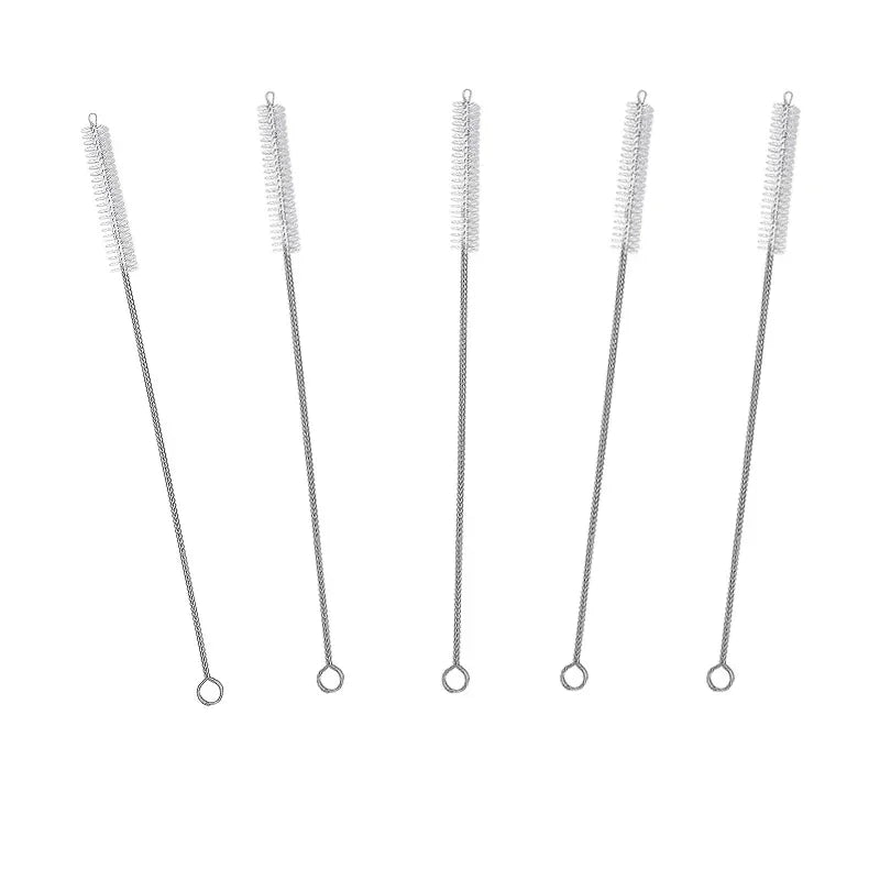 Drinking Straw Cleaning Brush Kit Reusable Tube Pipe Cleaner Nylon Stainless Steel Long Cleaning Brushes for Baby Cup Bottles