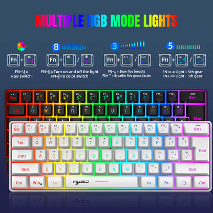 Wireless keyboard mouse combo Bluetooth key board  60% kit 2.4Ghz computer white Gamer keyboards Mice combos set teclado pc
