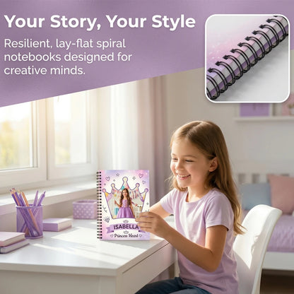 1pc Custom Photo & Name,Princess Crown Spiral Notebook,Lined Inner Pages,Birthday,Back‑to‑School,Note‑taking,School Supplies