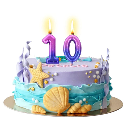 Gradient Cake Candles 0-9 Number Cake Topper Ins Birthday Cakes Toppers Birthdays Party Cupcake Decoration DIY Baking Supplies
